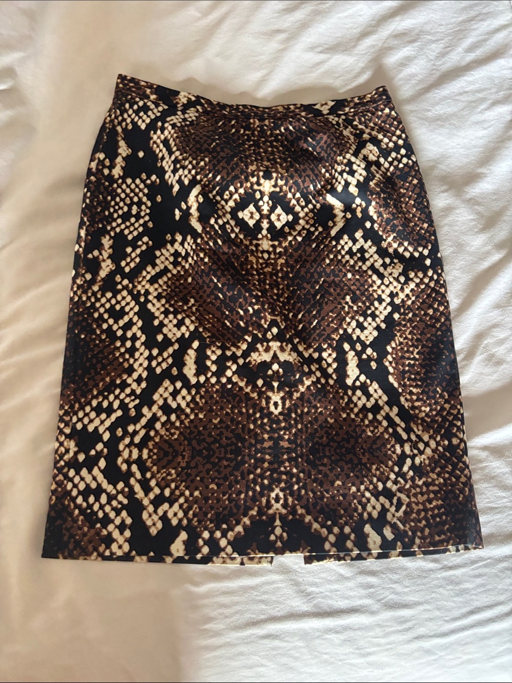 Michale Kors Women’s Snake Print Pencil Skirt - Black & Brown